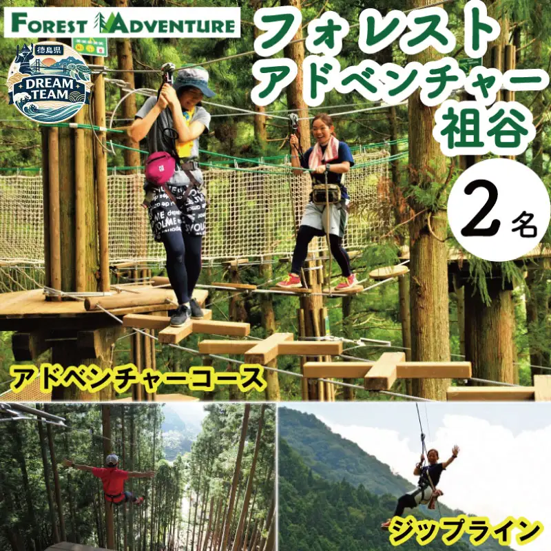 フォレストアドベンチャー・祖谷アドベンチャーコース 2名様分 三好市 ドリームチーム