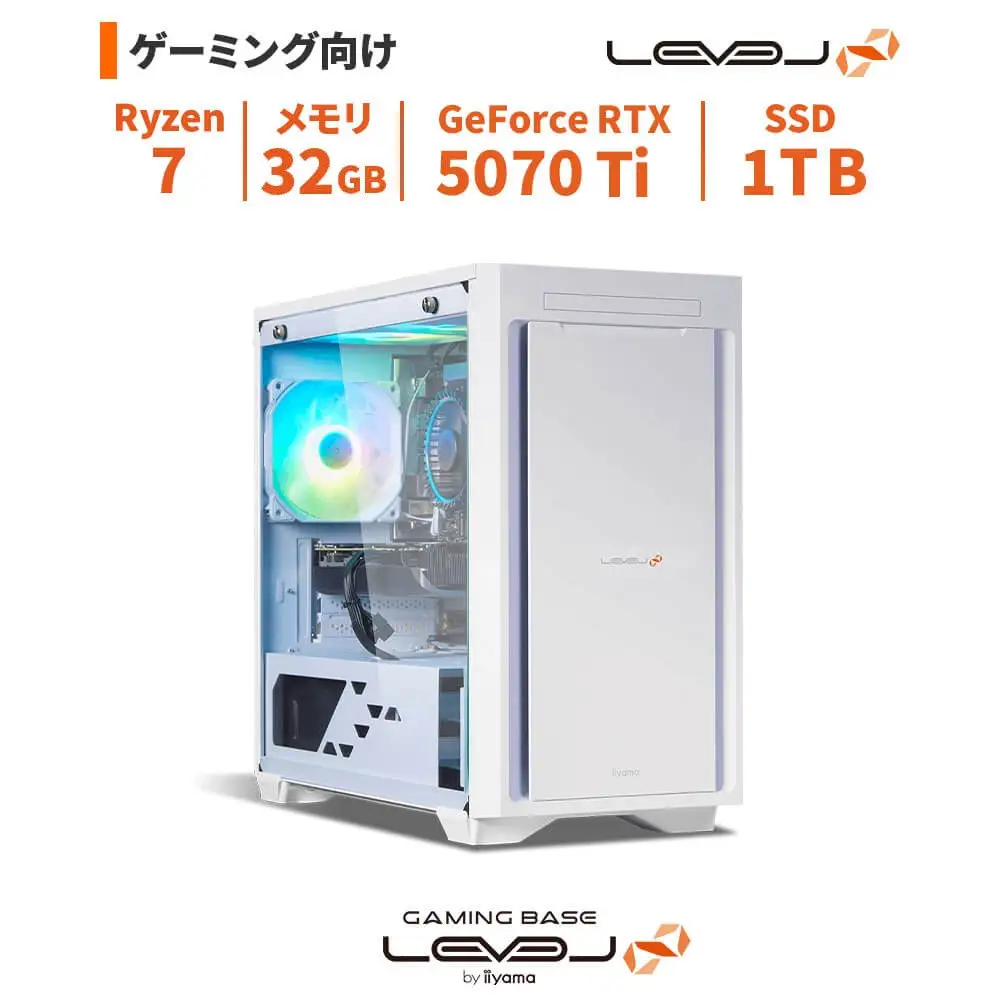 パソコン工房 4年間物損保証 ミニタワーゲーミングPC Ryzen 7/5070 Ti/No.397 | ゲーミング パソコン