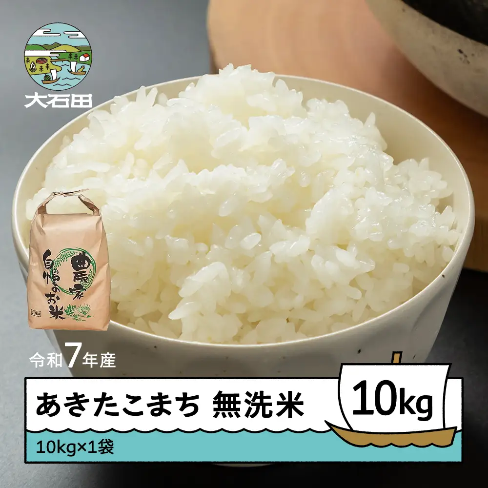 令和7年産 あきたこまち  無洗米 順次発送 10kg 10kg×1袋 山形県産 ap-akmxa10x1-0