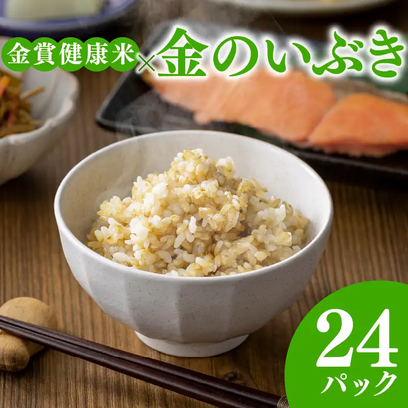 【金賞の一膳】金のいぶき 玄米 パックご飯 120g×24個 胚芽2.9倍 GABA 金のいぶき