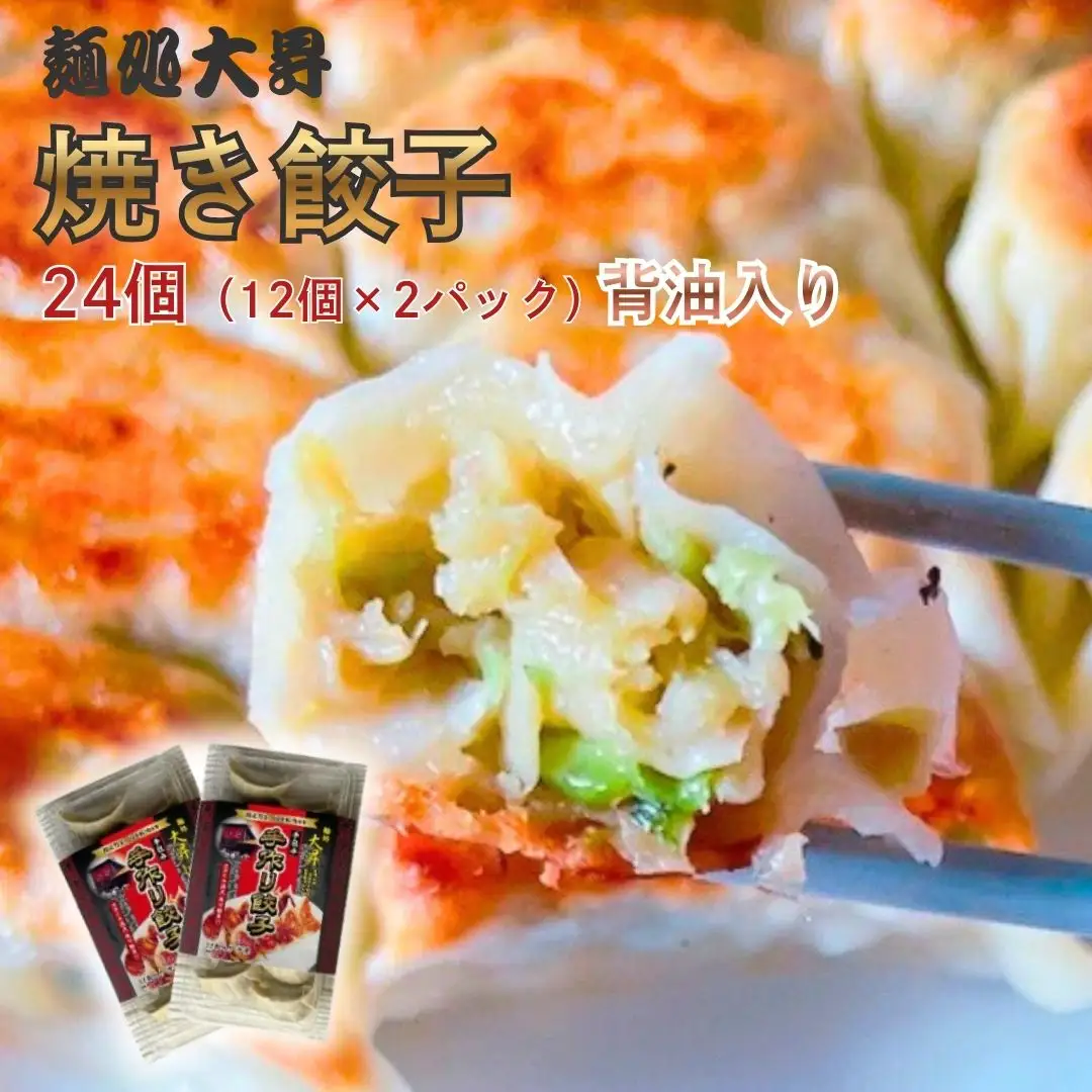 国産 ギョーザ 24個（12×2パック）背油入り 冷凍 手作り ギョーザ 麺処大昇 三条市