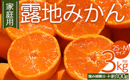 【訳あり】家庭用露地みかん 約3kg ミカン蜜柑 先行受付 om-0001