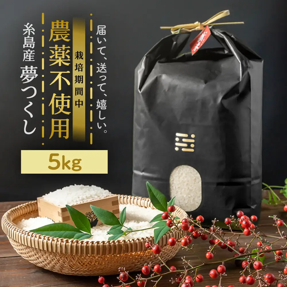 農薬を使わずに育てた 山つき 5kg 夢つくし BGBX013 夢つくし