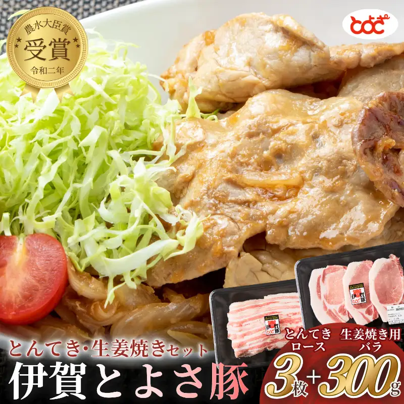 ブランド豚 農水大臣賞受賞　伊賀とよさ豚　とんてき・生姜焼きセット【tysk0002】