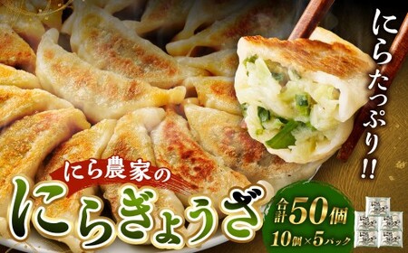にら農家 ぎょうざ  国産 肉 小分け 惣菜 人気 50個(10個×5パック)