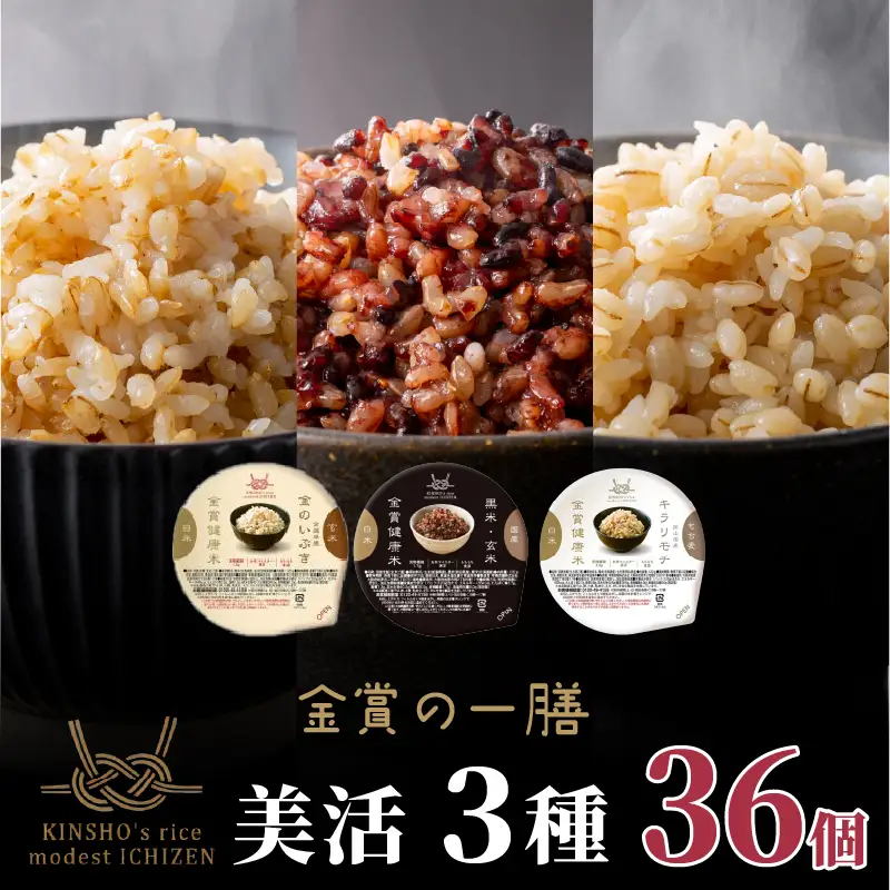 【金賞の一膳 美活3種】玄米 もち麦 120g×36個 ご飯パック 食べ比べ