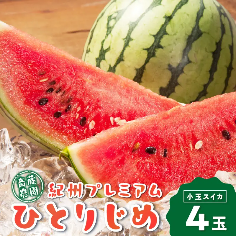 紀州プレミアムひとりじめ（小玉スイカ） 4玉7kg程度≪先行予約2027年5月下旬以降発送分≫【0252-3】