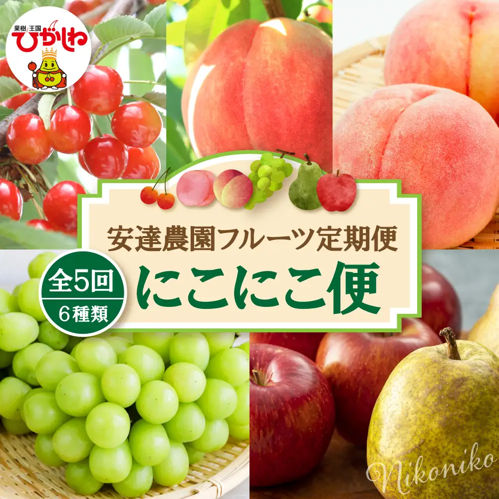2027年 5回 定期便 安達農園 フルーツ定期便 にこにこ便 くだもの