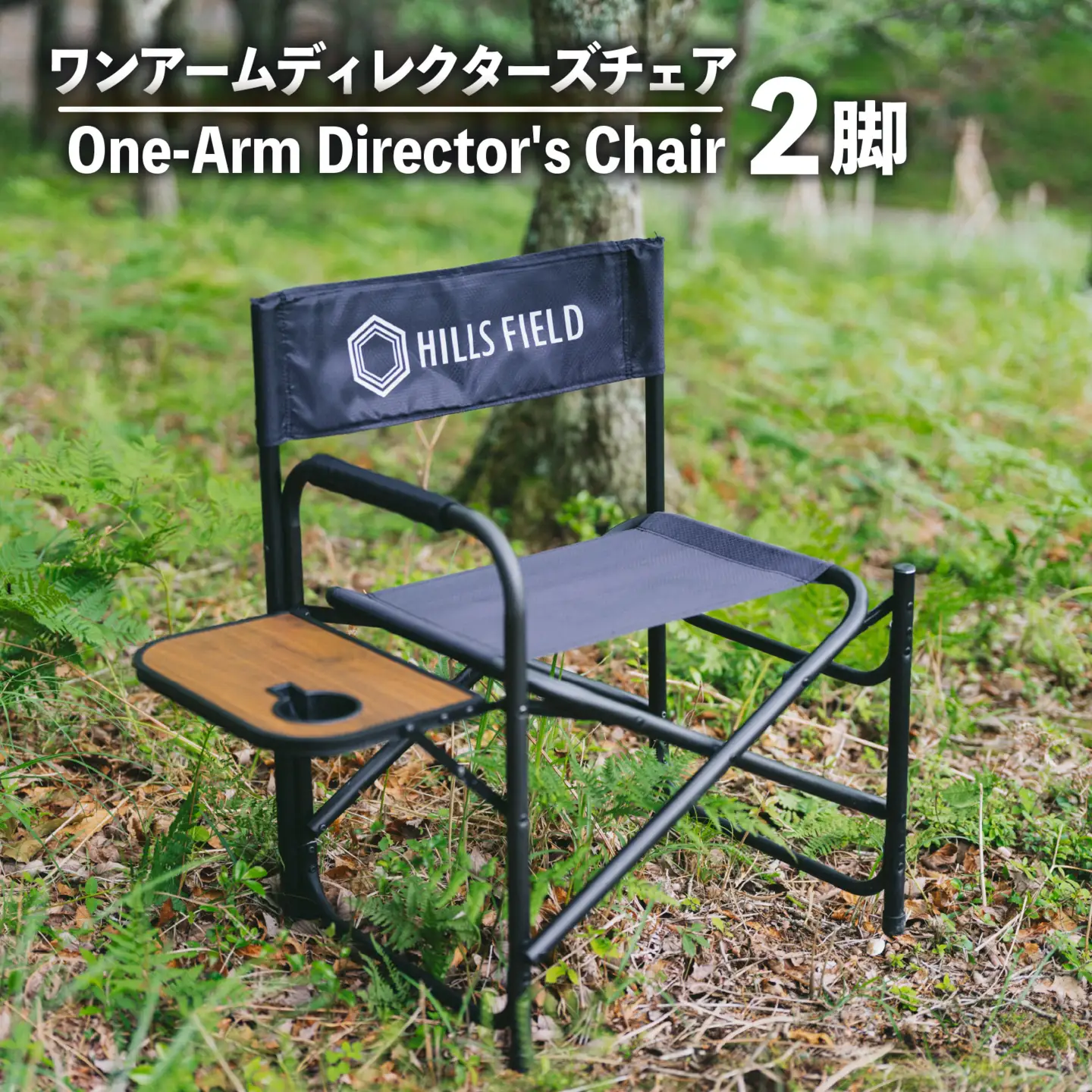 キャンプ ワンアームディレクターズ チェア 2脚  ｷｬﾝﾌﾟ HILLSFIELD