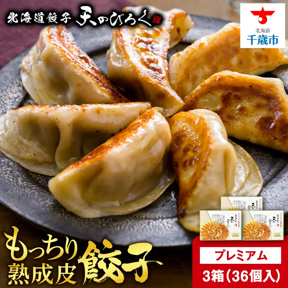 北海道餃子天のびろく プレミアム12粒入 3箱