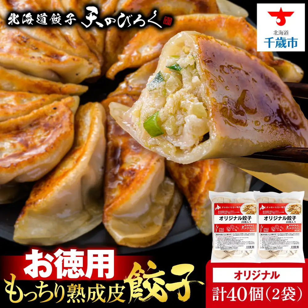 北海道餃子天のびろく お徳用 オリジナル餃子20粒入 2袋