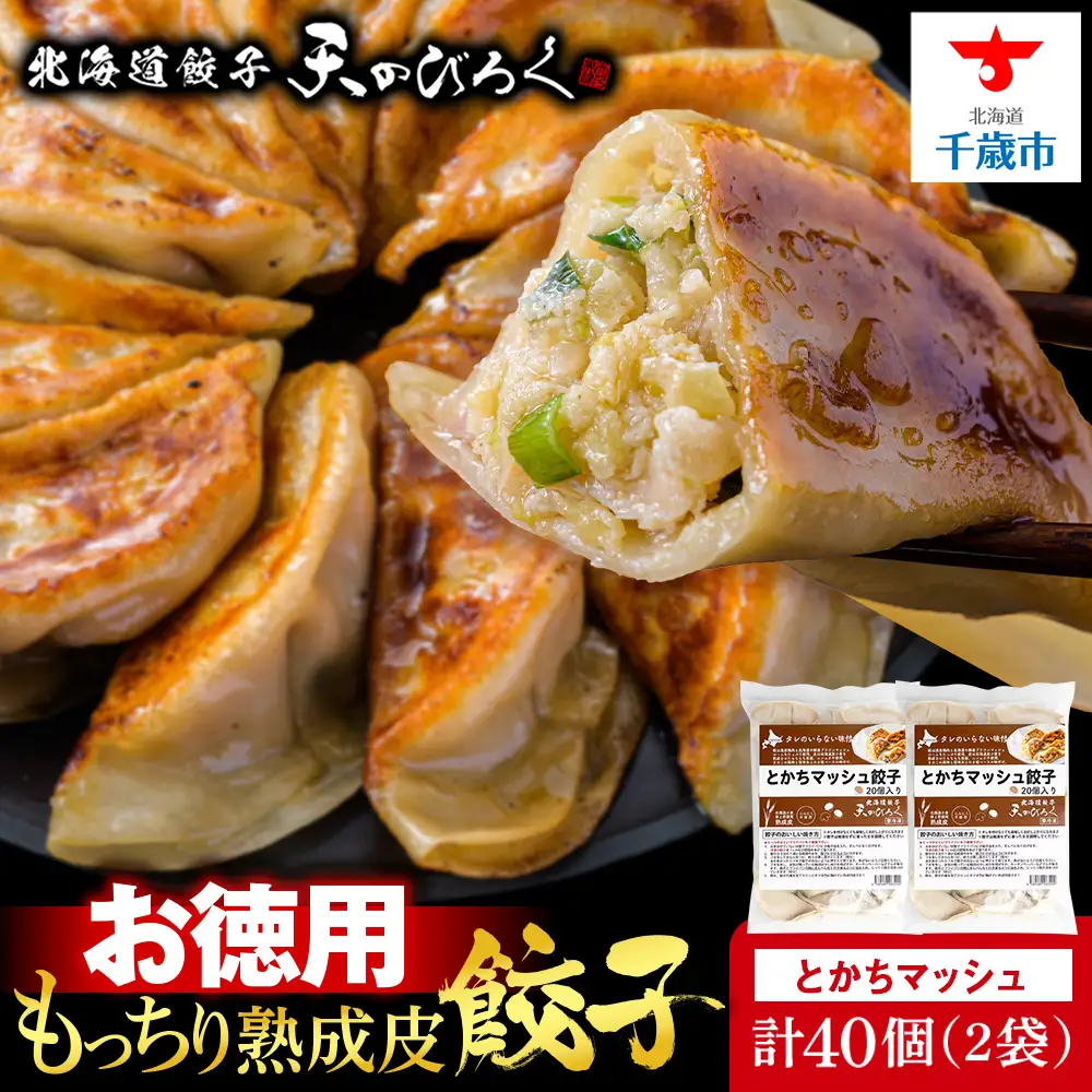 北海道餃子天のびろく お徳用 とかちマッシュ20粒入 2袋