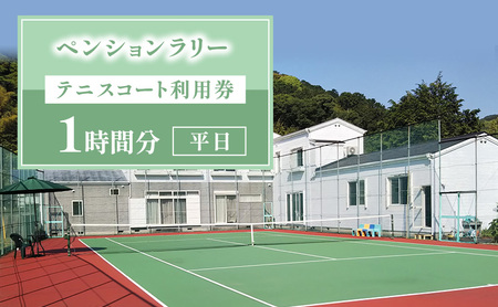 ペンションラリー テニスコート利用券 1時間分 【平日】 クーポン チケット テニスコート ペンション レジャー スポーツ 静岡 河津町