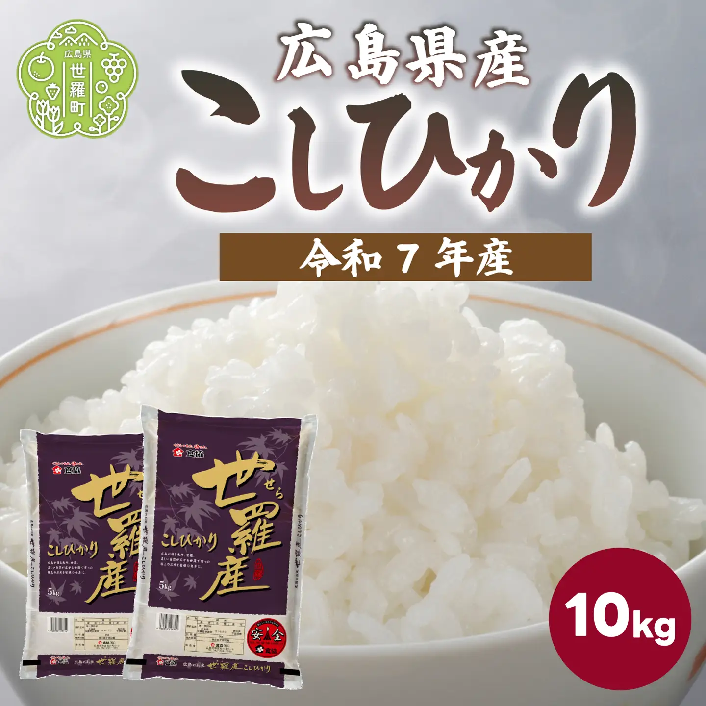 お米【令和7年産】こしひかり 10kg（5kg×2） コシヒカリ お米 精米 白米 ごはん ご飯 広島県 世羅町 A073-03