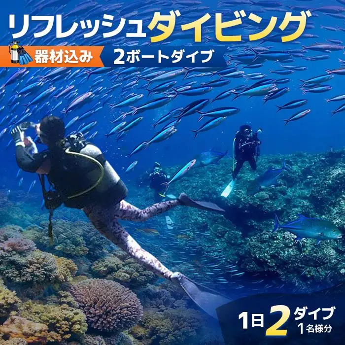 宮古島リフレッシュ・ダイビング（２ボート器材込み：マンツーマンダイブ）マールプロモーション（MA02）