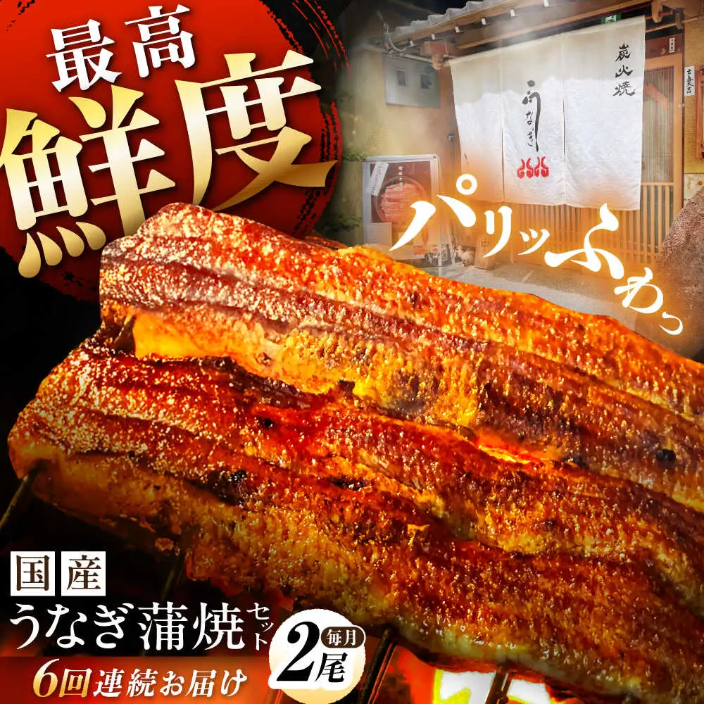 【6回定期便】国産うなぎ 蒲焼 2尾 / 多幸八 [AWBL011]うなぎ