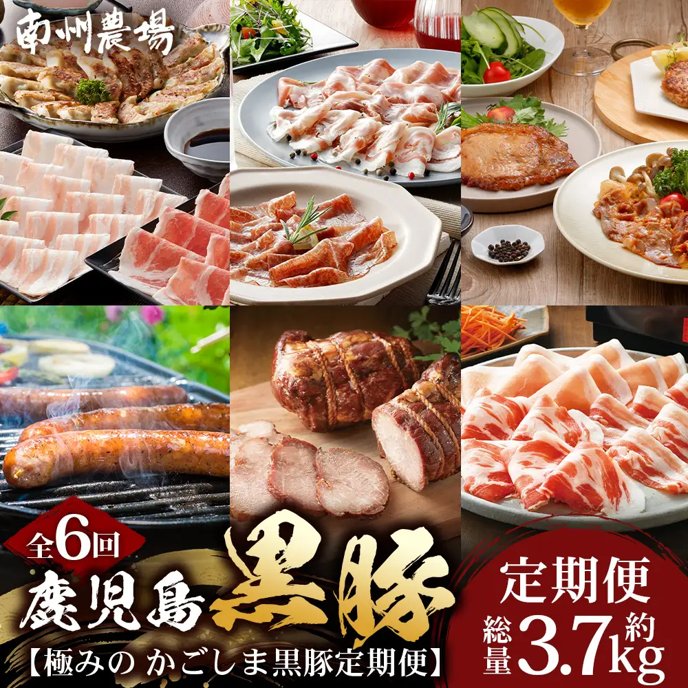 【全6回】極みの かごしま黒豚 定期便 NS-36| 鹿児島 かごしま 豚 豚肉 ぶた おかず しゃぶしゃぶ 餃子 味噌漬け 生ハム 生姜焼き ハンバーグ ウインナー ハム ソーセージ 焼き豚 切り落とし もも肉 肩ロース バラ 人気 贈答 ギフト定期便 鹿児島県 南大隅町