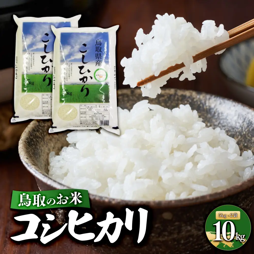 鳥取のお米 コシヒカリ 5kg×2 精米 コシヒカリ