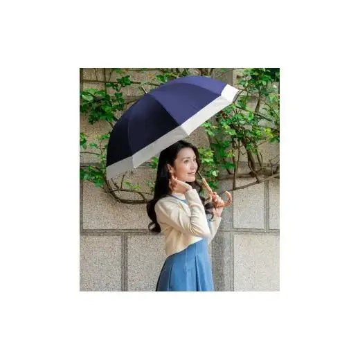 ロサブラン【日傘】ミドル コンビ【55cm】【ネイビー×アイボリー】 