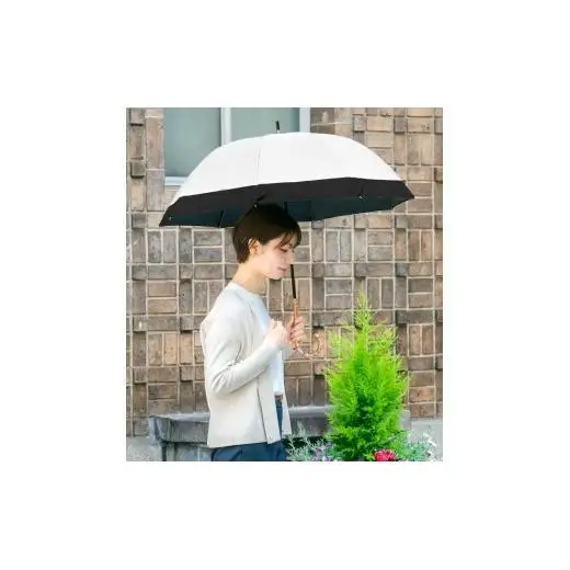 ロサブラン【日傘】ミドル コンビ【55cm】【アイボリー×ブラック】 