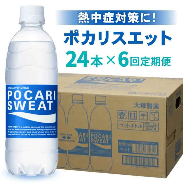 ＜6回定期便＞ ポカリスエット 500ml 1箱（24本）ぽかり 飲料[FBD007]