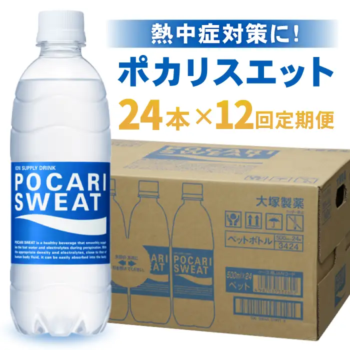 ＜12回定期便＞ ポカリスエット 500ml 1箱（24本）[FBD008]