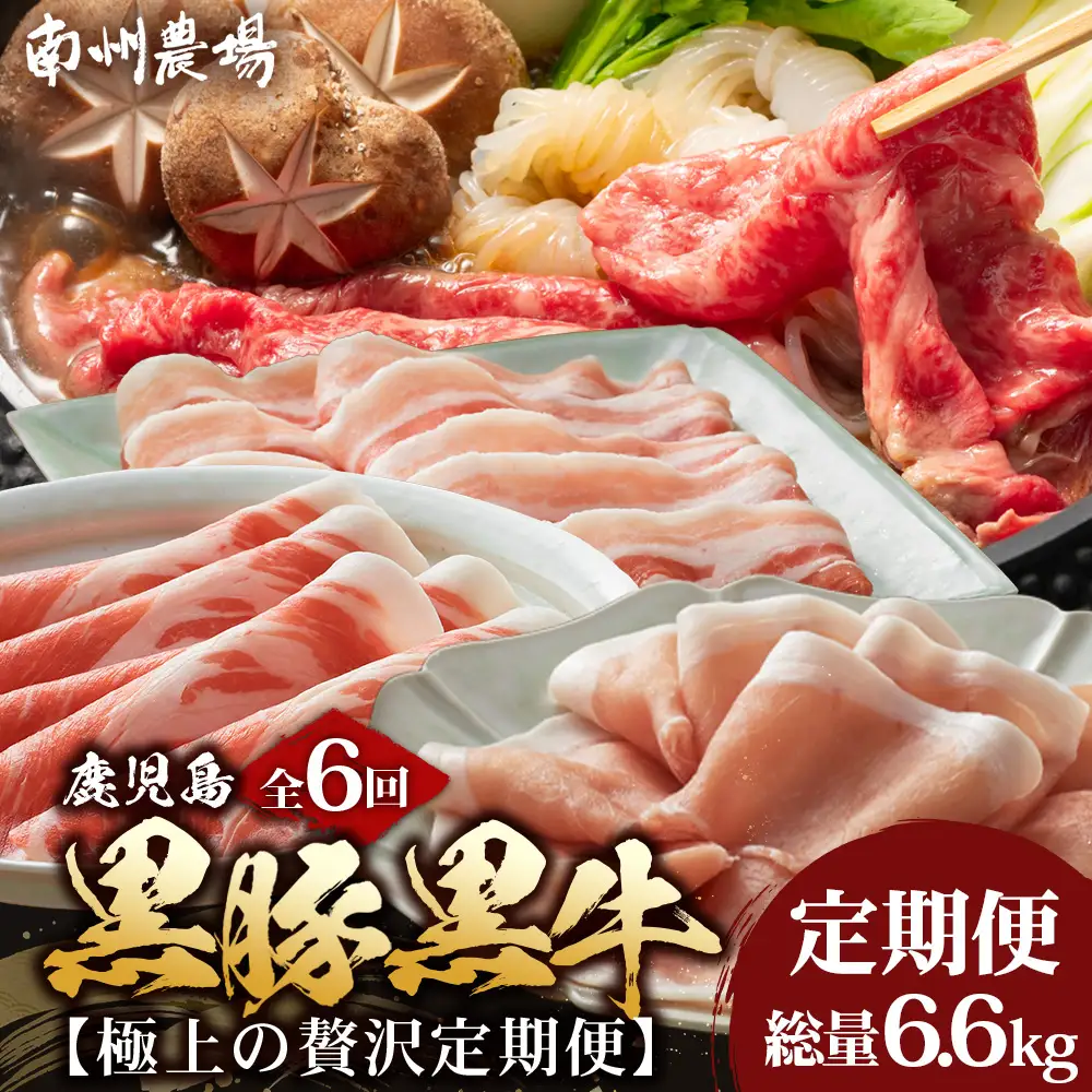 【定期便全6回】黒豚・黒牛の極上の贅沢定期便 ～牛肉と豚肉交互に楽しむ贅沢なひととき～ NS-38 | 牛 肉 お肉 ブランド牛 黒毛和牛 鹿児島黒豚 黒豚 豚肉 豚 ぶた肉 霜降り サシ ロース しゃぶしゃぶ すき焼き すきやき 甘い やわらかい 冷凍 産地直送 肉定期便 南大隅町