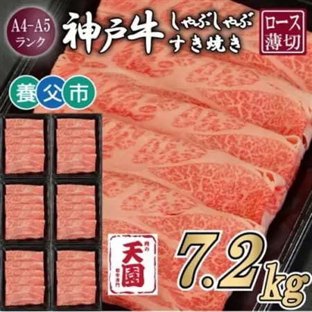 【毎月定期便】【ふるさと納税】神戸牛 霜降り 肩ロース しゃぶしゃぶすき焼き1200g×全6回【配送不可地域：離島】【4083900】