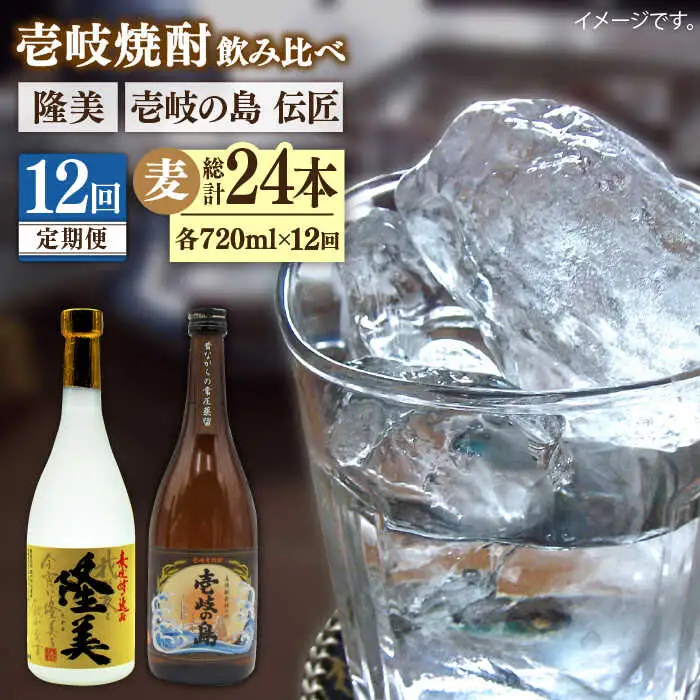 【全12回定期便】隆美焼酎と壱岐の島 伝匠 25度のセット 《壱岐市》【天下御免】[JDB227]