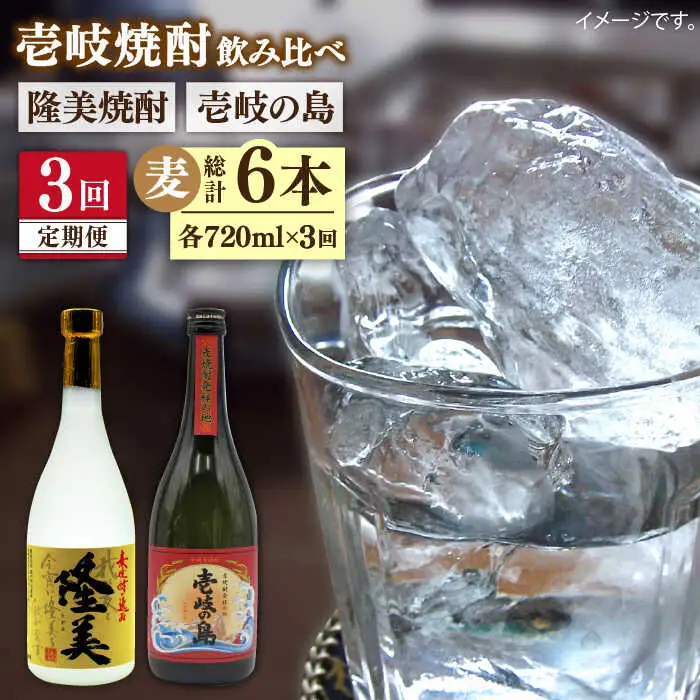 【全3回定期便】隆美焼酎と壱岐の島 25度 720ml 2本入りセット 《壱岐市》【天下御免】[JDB228]