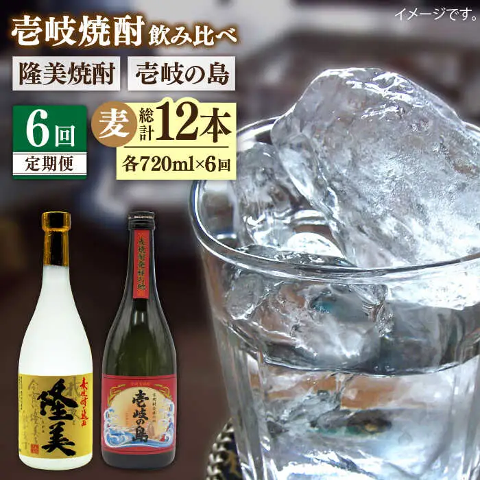 【全6回定期便】隆美焼酎と壱岐の島 25度 720ml 2本入りセット 《壱岐市》【天下御免】[JDB229]