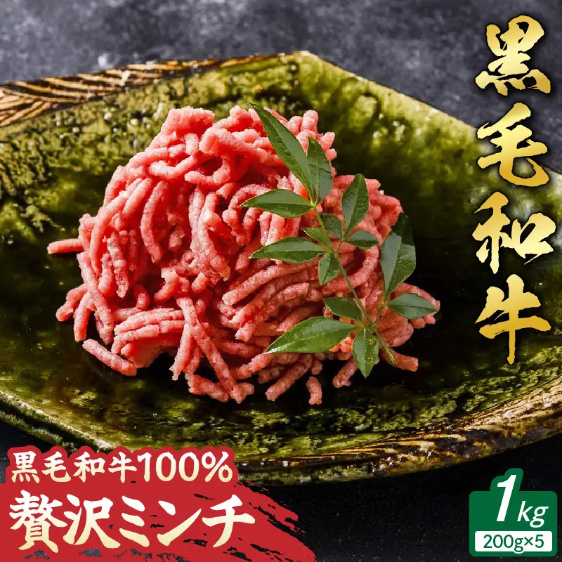 黒毛和牛 100％ 贅沢 ミンチ 1kg 山形牛 200g 小分けパック