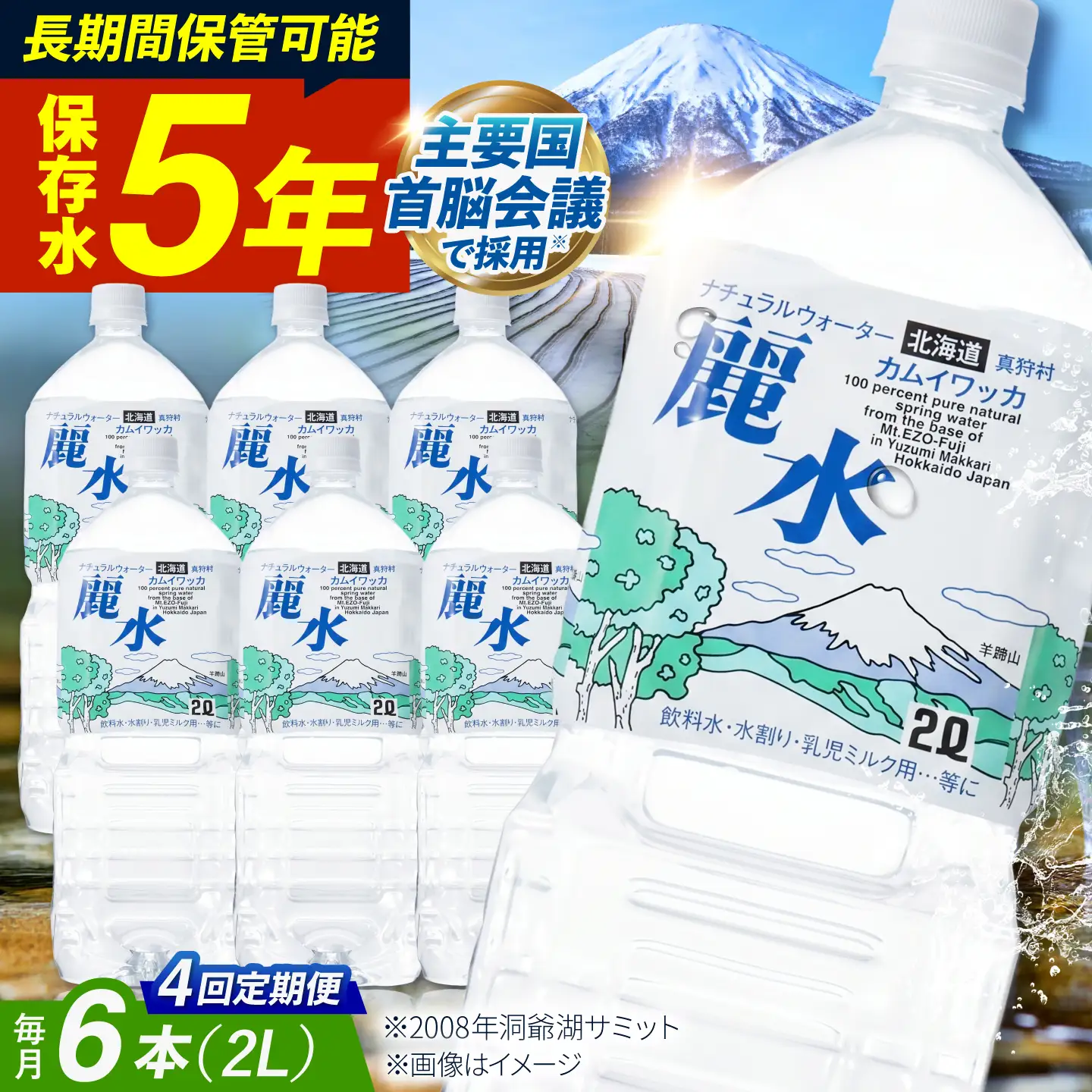 【全4回定期便】≪5年≫ 保存水 2L×6本 [BPAI012] 保存水