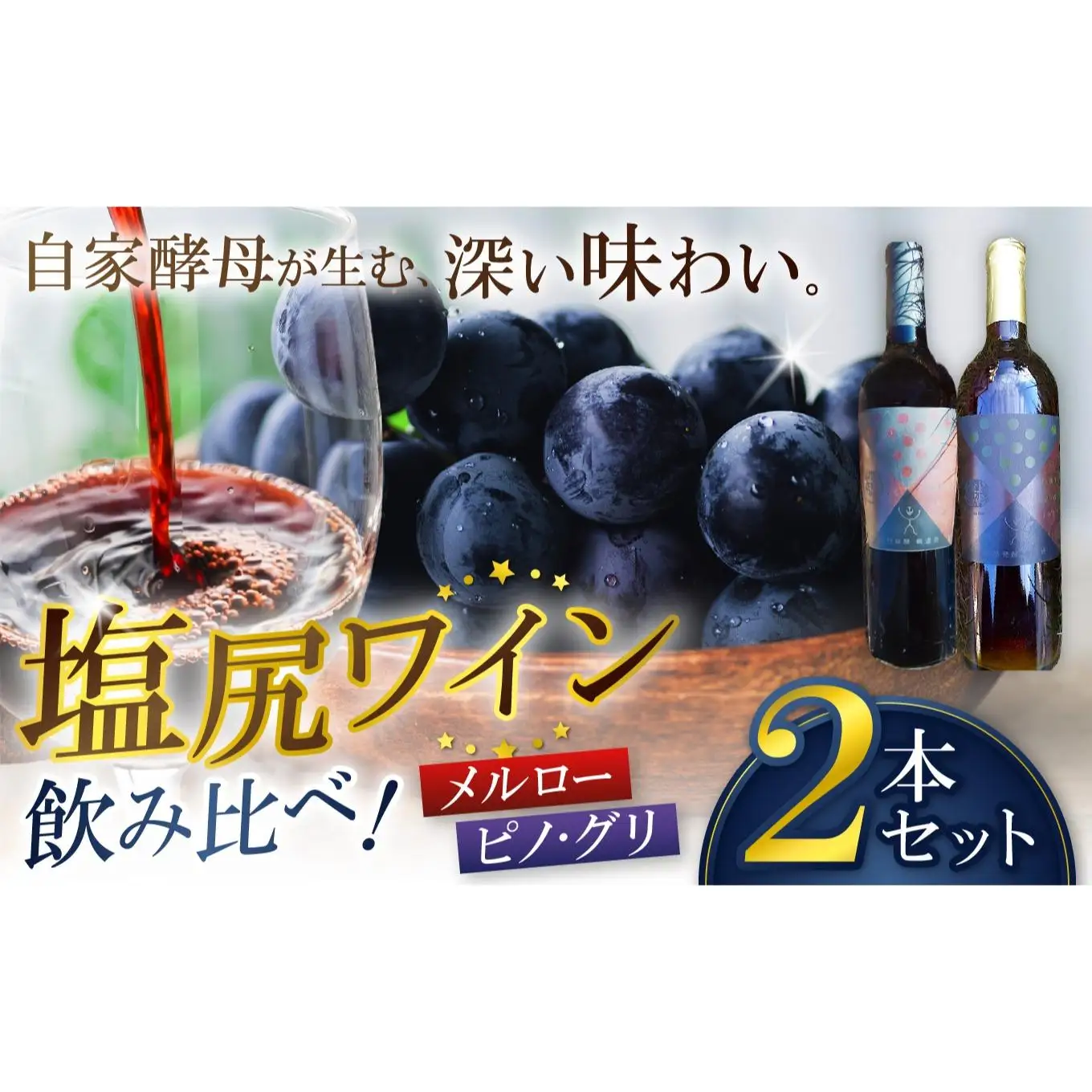 霧訪山シードル ワイン飲み比べ2本セット（メルロー/ピノ・グリ） 
