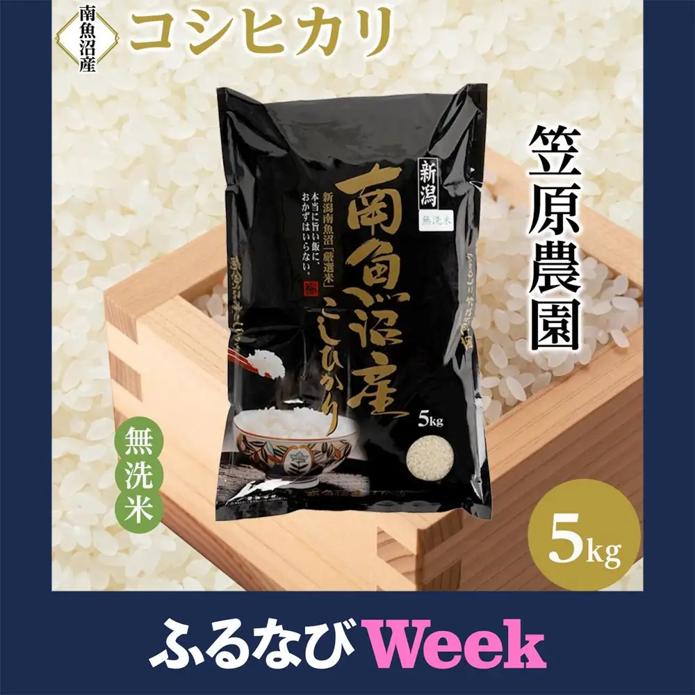 【ふるなびWEEK対象】【令和7年】南魚沼産コシヒカリ無洗米５kg  | コシヒカリ