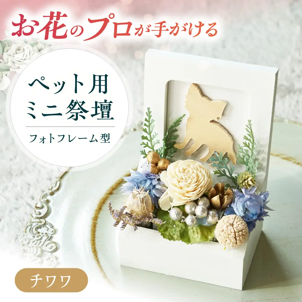 フラワーアレンジメント作家が手がける ペット用ミニ祭壇（チワワ） 大阪府高槻市/seasons[AOEX003]