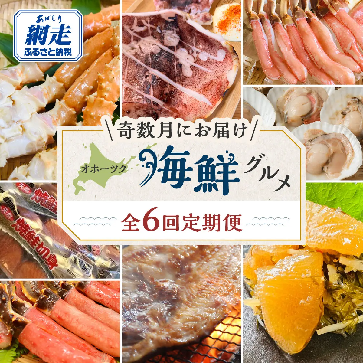 【発送月固定定期便】オホーツク海鮮グルメ定期便 奇数月にお届け全6回 ABAO127