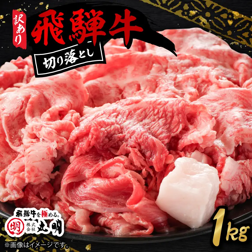 【訳あり】飛騨牛　切り落とし(コマ切れ)　1kg【配送不可地域：離島】【1725164】