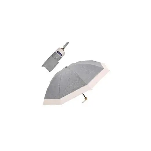 ロサブラン 【日傘】コンビ 3段折りたたみ（傘袋付） 【50cm】【ダンガリーグレー×ピンク】[f-3cb-d-001] 