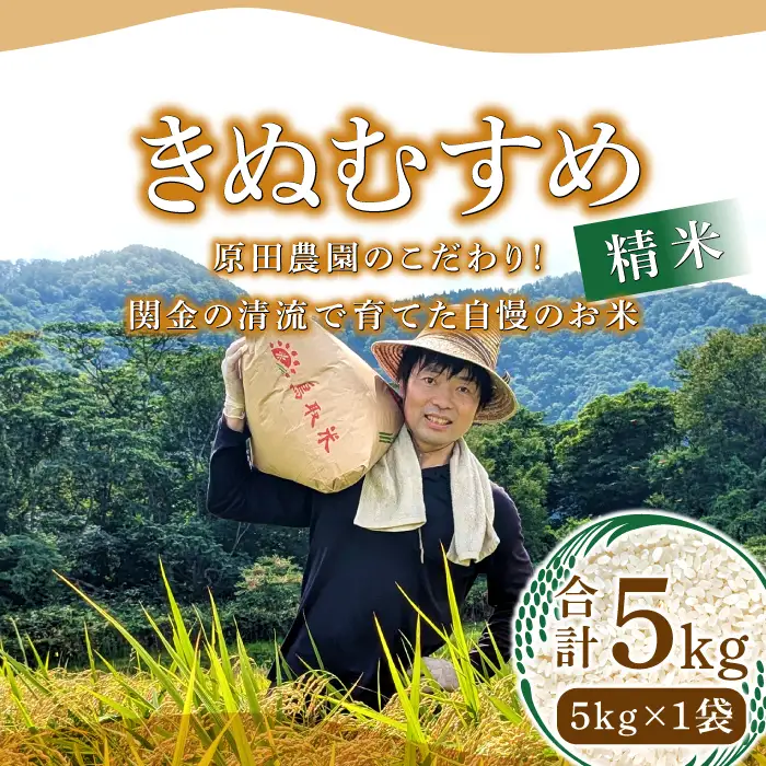 【数量限定】原田農園のこだわり精米 5kg ～関金の清流で育てた自慢のお米～