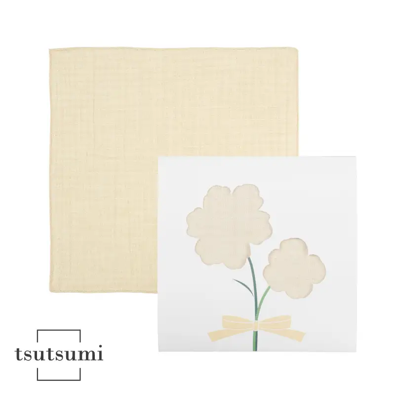 tsutsumiハンカチ単品ハンカチギフト（ベージュ）
