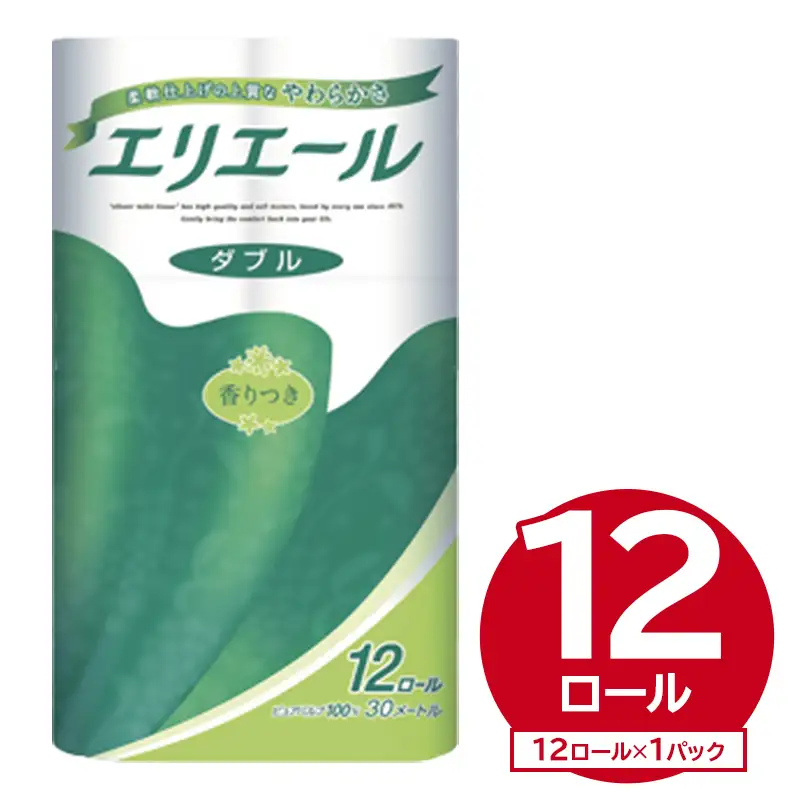 エリエールトイレットティシュー 12Rダブル（12ロール×1パック） 【0095-004-1】トイレットペーパー