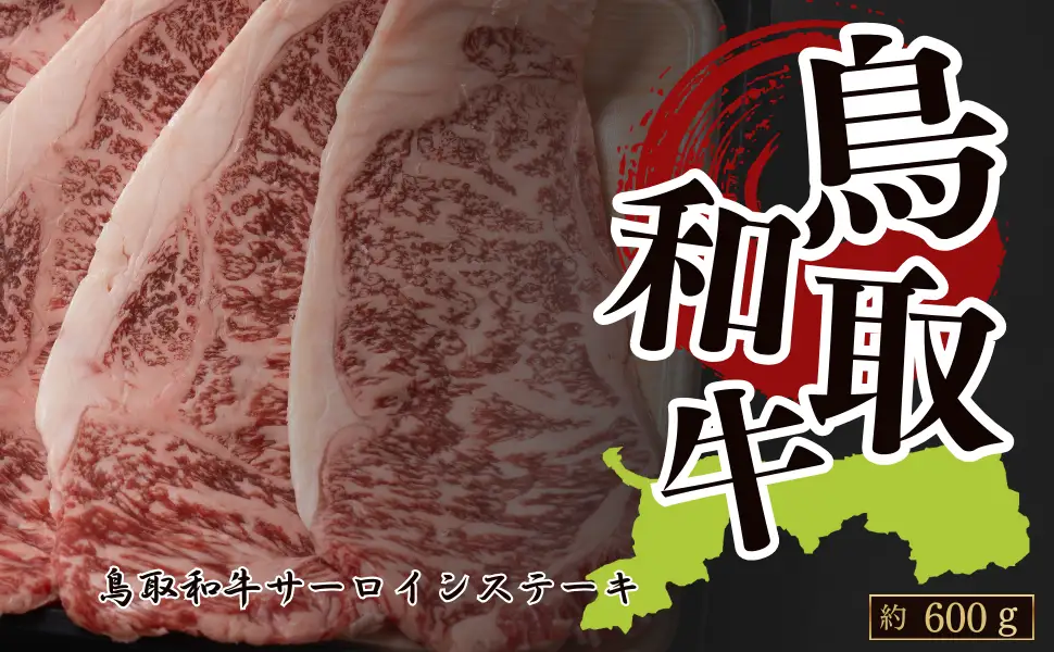 Y1043 鳥取和牛サーロイン ステーキ用 約600g(約200g×3枚)