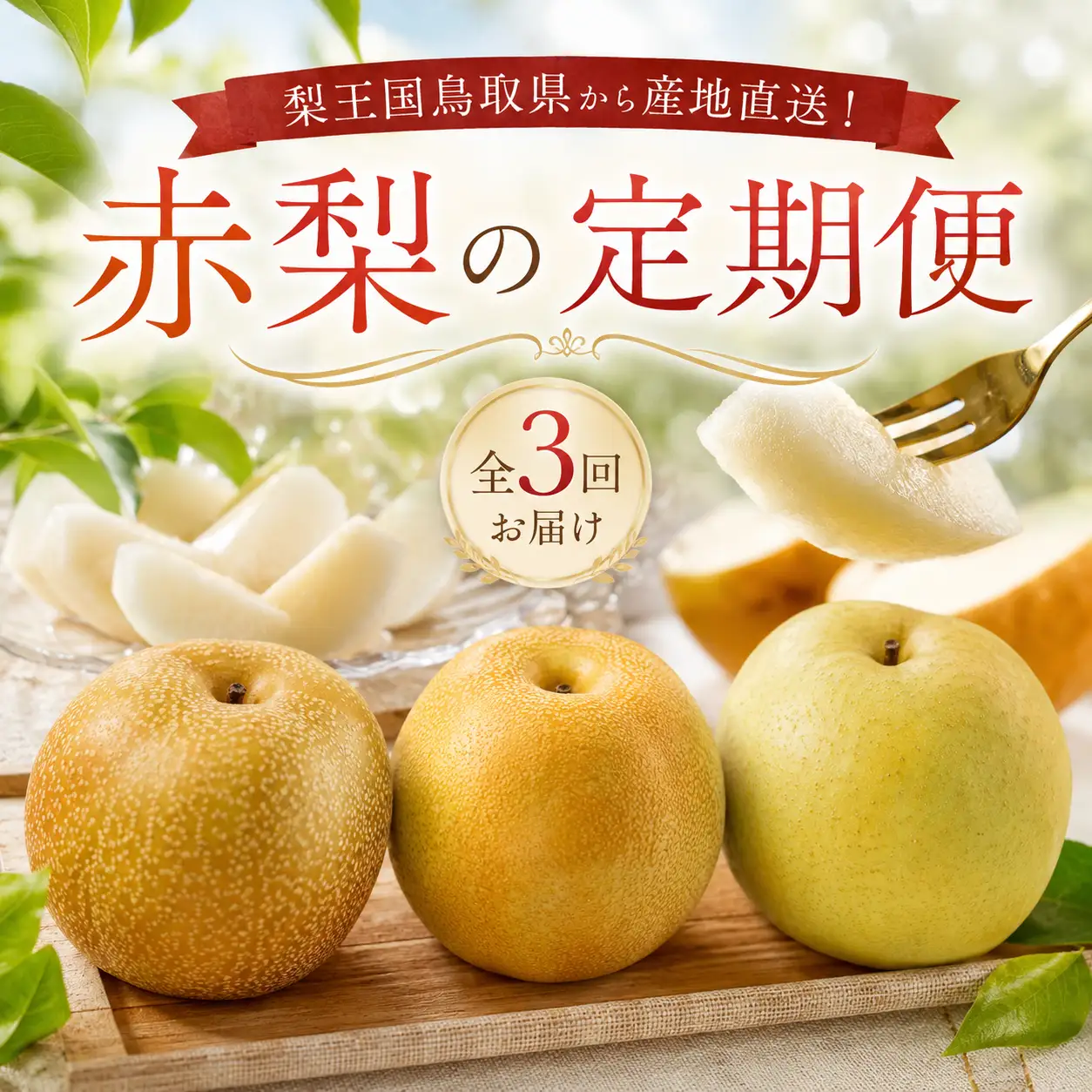 Y1063 赤梨の定期便【計3回お届け】