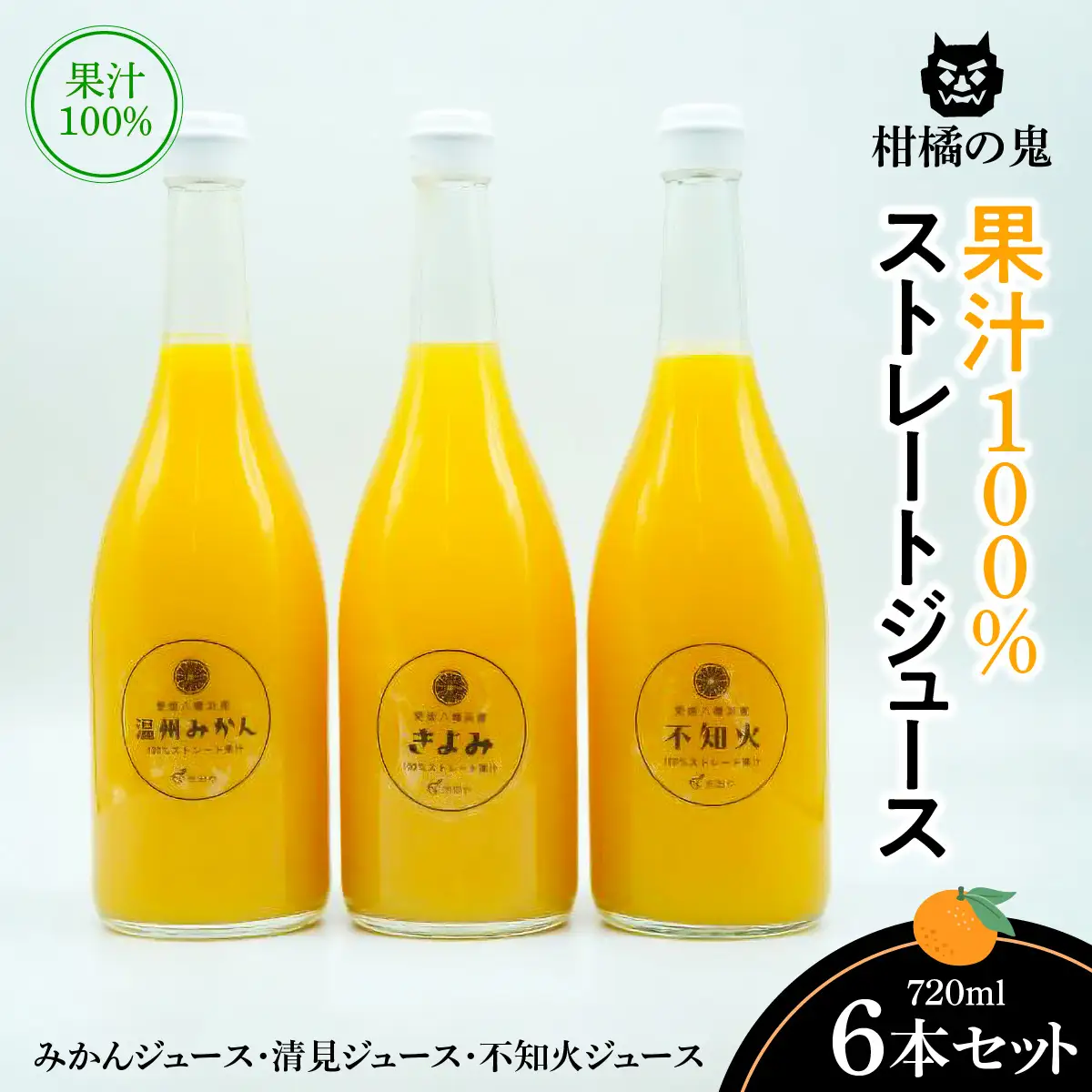 柑橘の鬼　みかんジュース2本、不知火ジュース2本　清見ジュース2本　6本セット【E56-30】【1302421】 YWTAS022