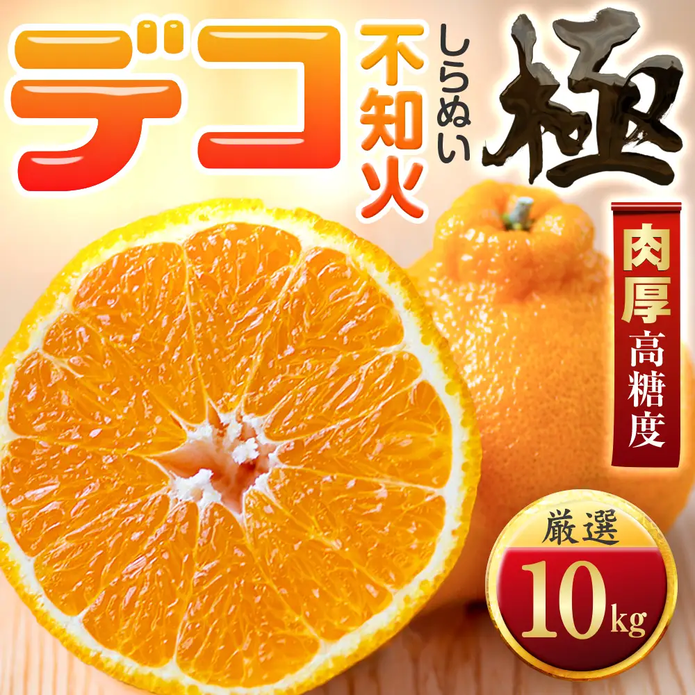 【先行受付】【濃厚果実】コク深い甘み【デコ(不知火)（デコポンと同品種）】【極】10kg　愛媛県産【H49-47】【1509744】 YWTZ039