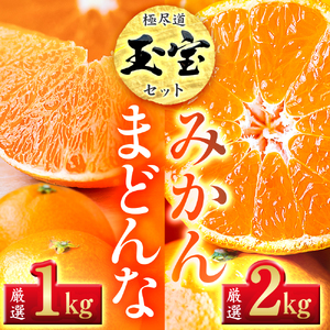 【先行受付】「玉宝ブランド」【まどんな】1kg+【玉宝みかん】2kgセット【D64-32】【1510835】 YWTY021