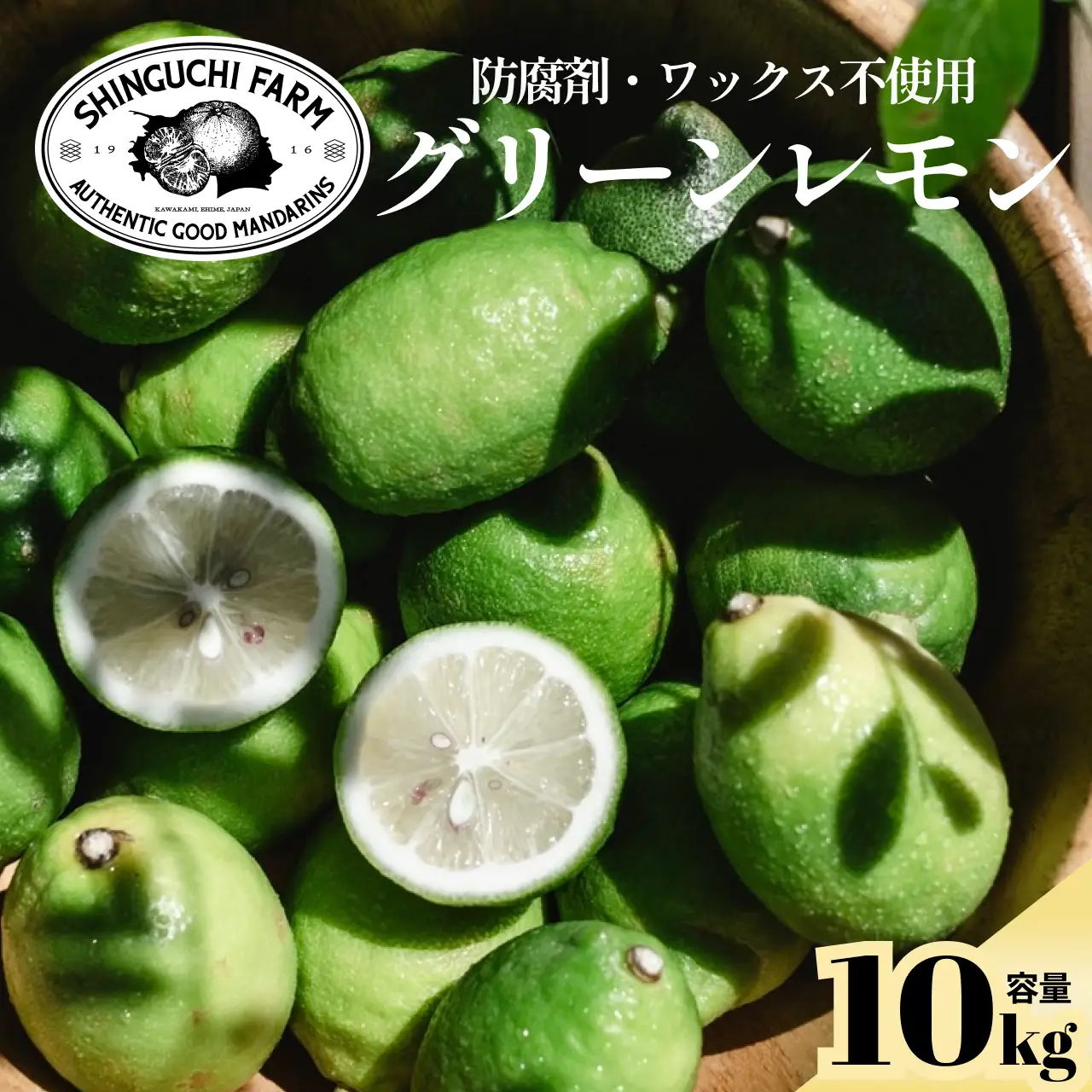 【先行受付】【皮ごと食べられる】瀬戸内グリーンレモン 10kg 防腐剤・ワックス不使用【H70-49】【1550663】 YWTK049