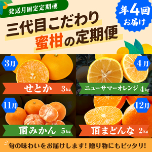 【発送月固定定期便】柑橘【みかん・まどんな・せとか・ニューサマーオレンジ】【H31-46】全4回【配送不可地域：離島】【4058612】 YWTAC035