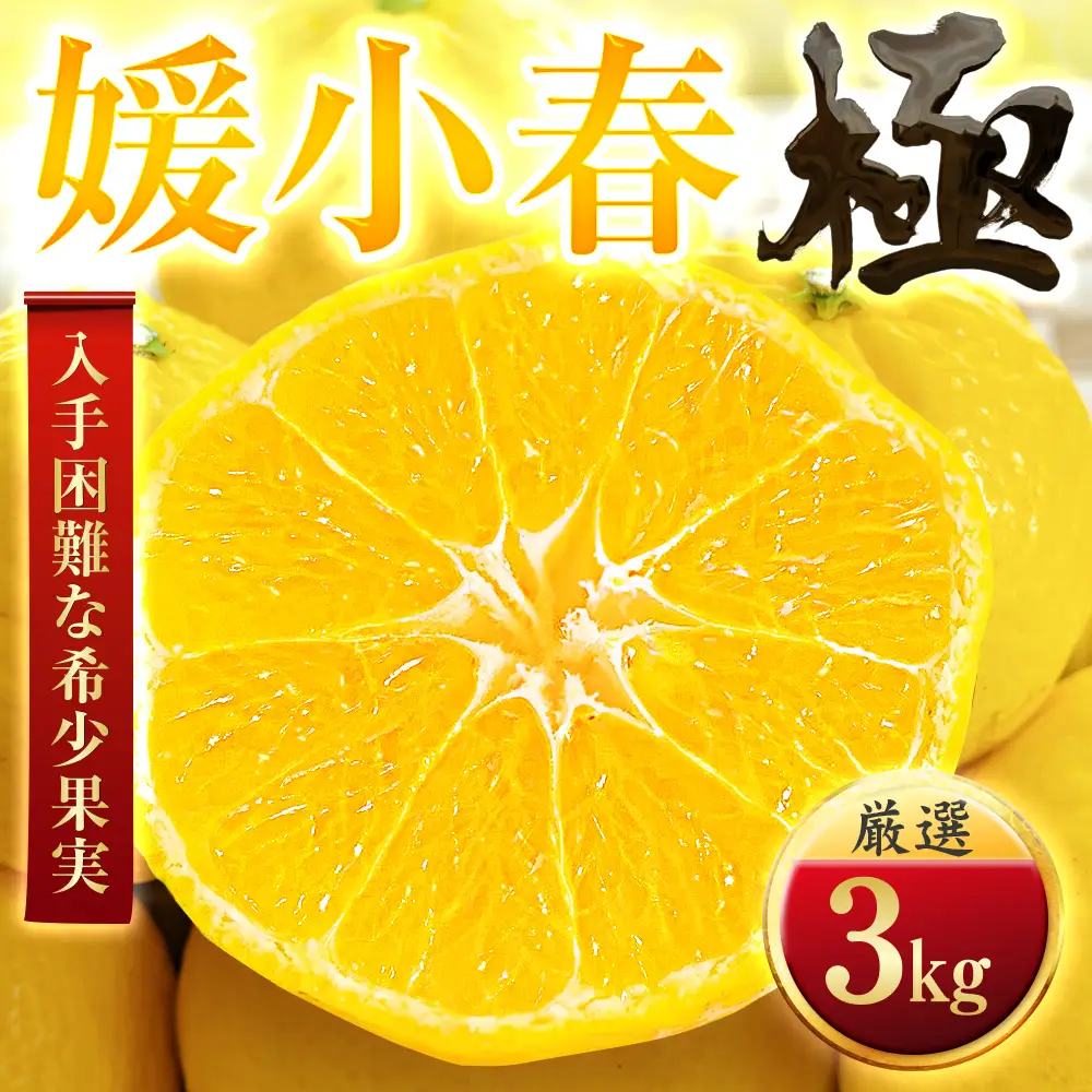 【先行受付】【なくなり次第終了】驚きの甘さ【媛小春(ひめこはる)】【極】3kg　愛媛県産 【E49-99】【1623960】 YWTZ084